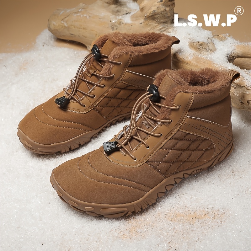 Men's Cozy Fleece-Lined Snow Boots with Reliable Traction